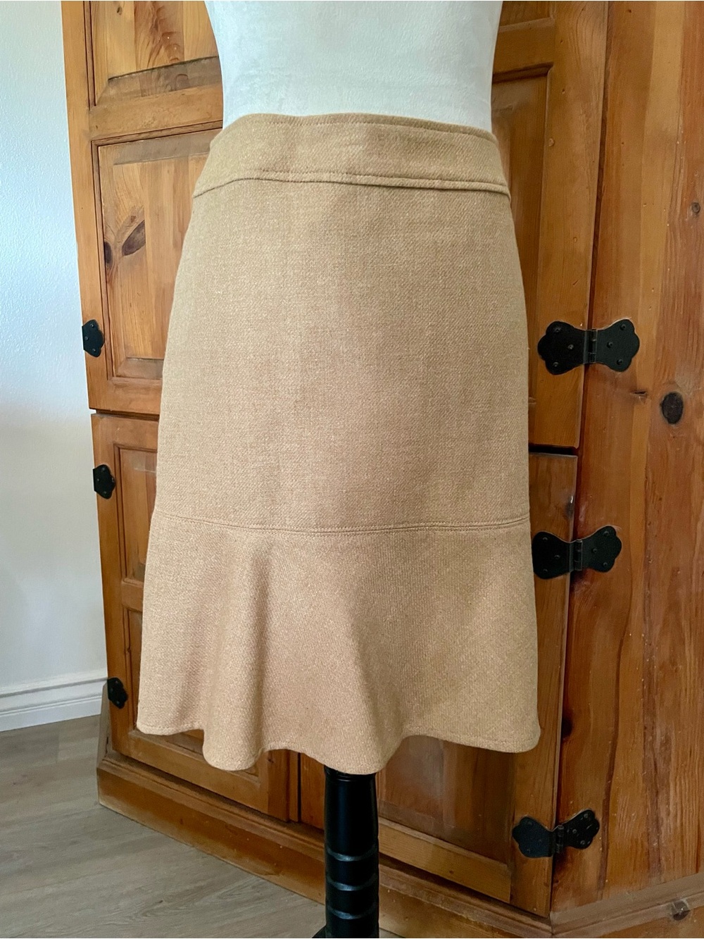 GAP Camel A-Line Flared Hem Skirt